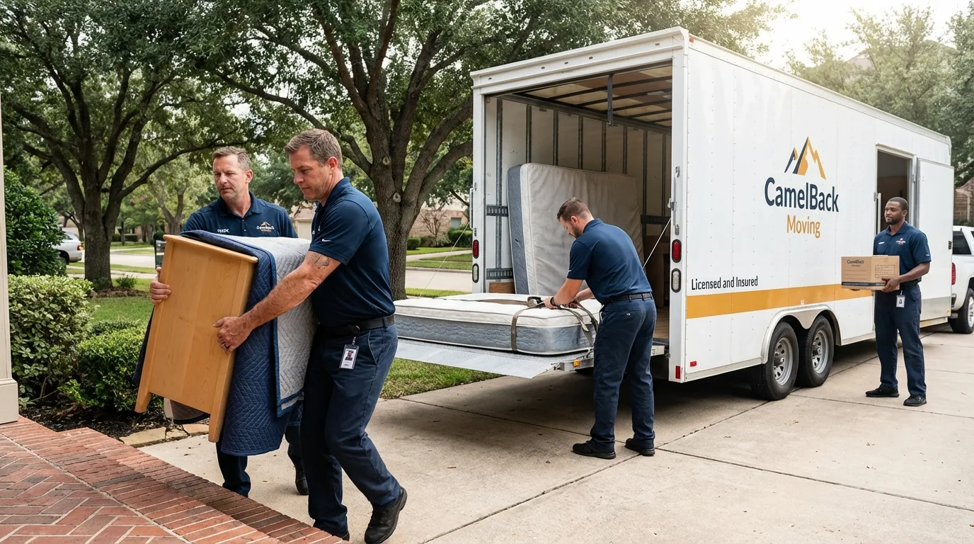 Crew loading residential truck for cross-state move from Columbia, PA